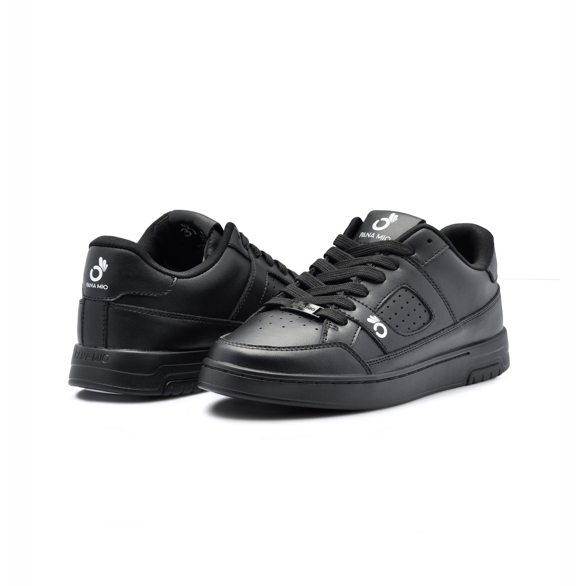 Black Low Leather vista laterale