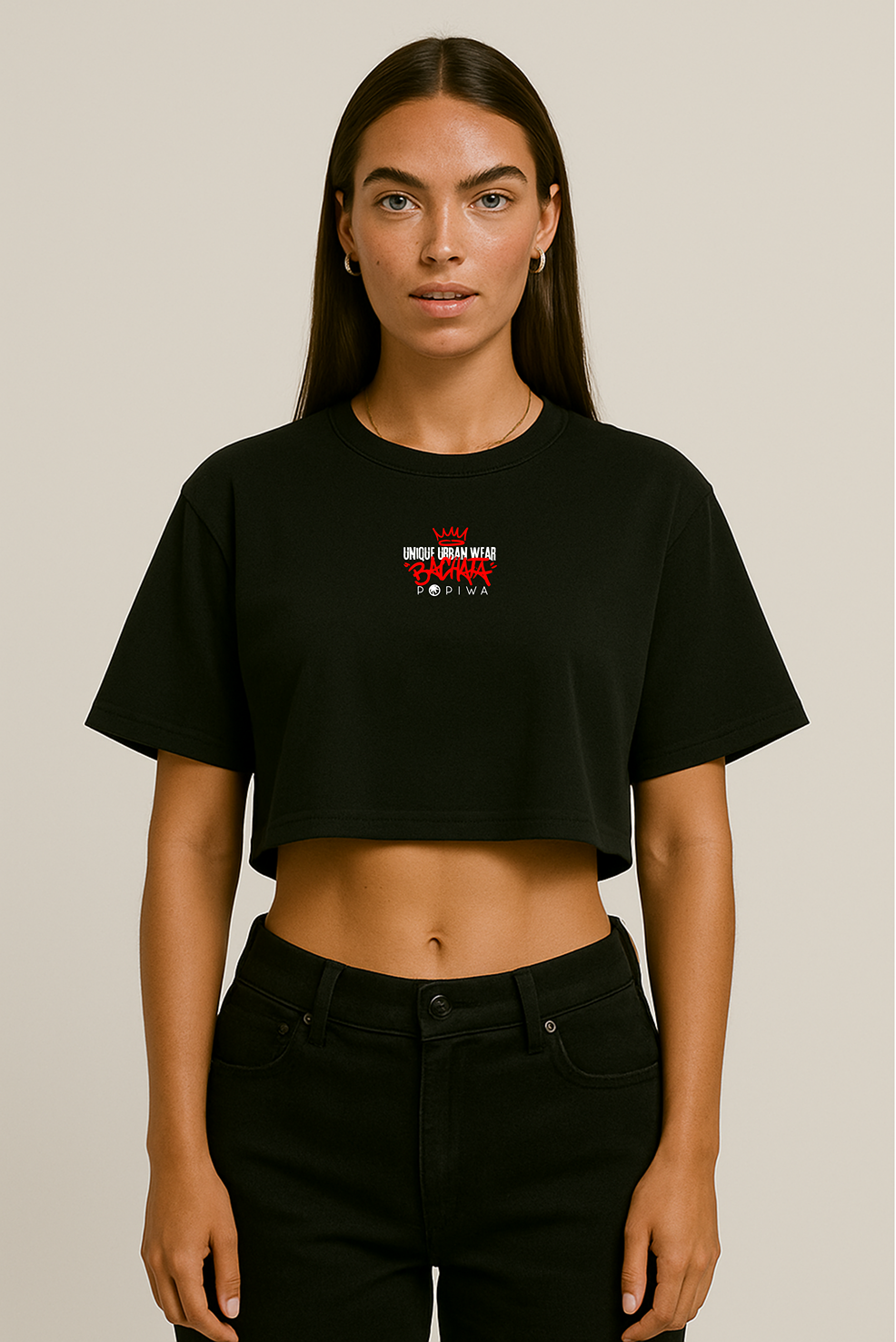 T-shirt Crop Ataca y La Alemana - Bachata Popiwa