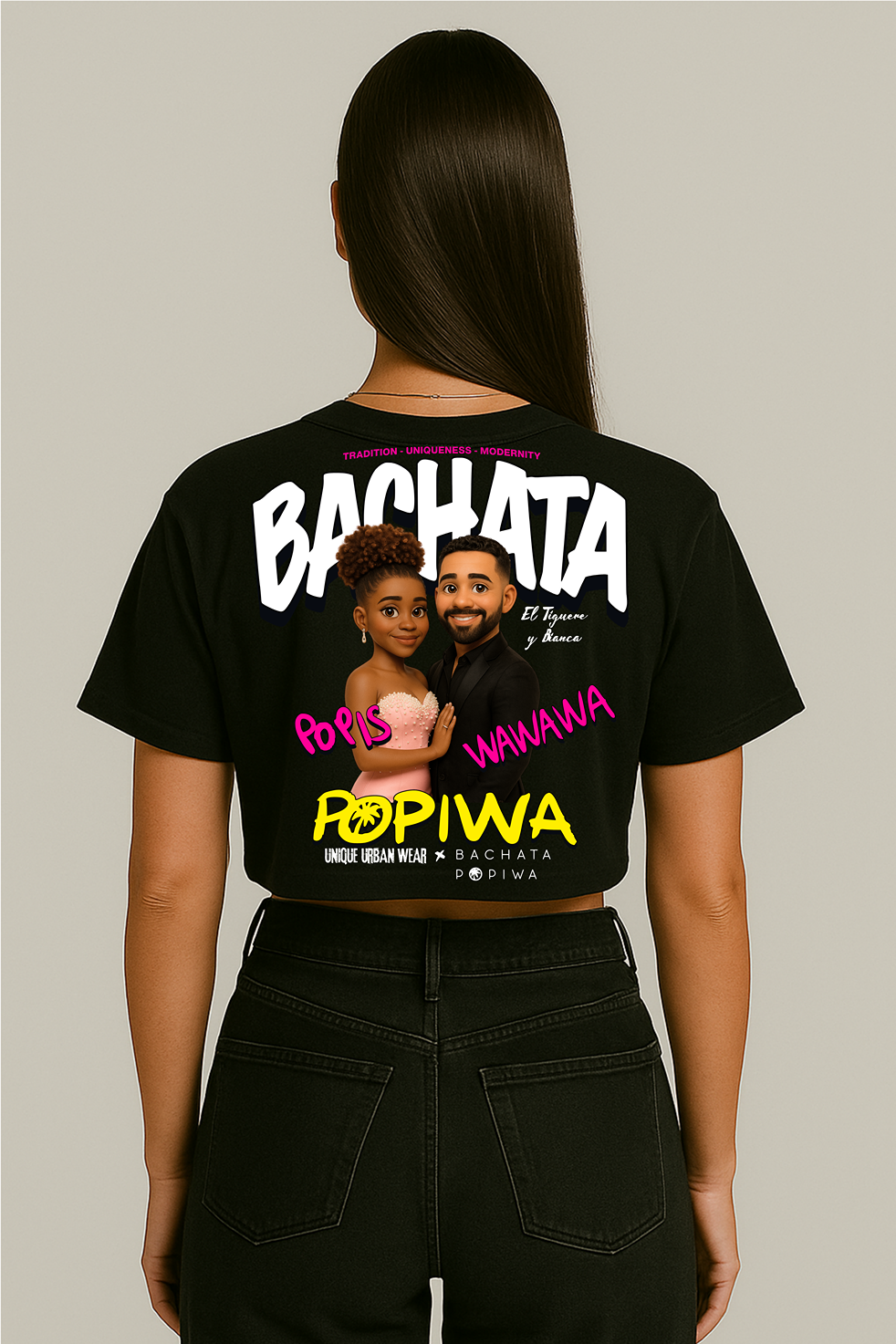 T-shirt Crop Eltiguere y Bianca - Bachata Popiwa