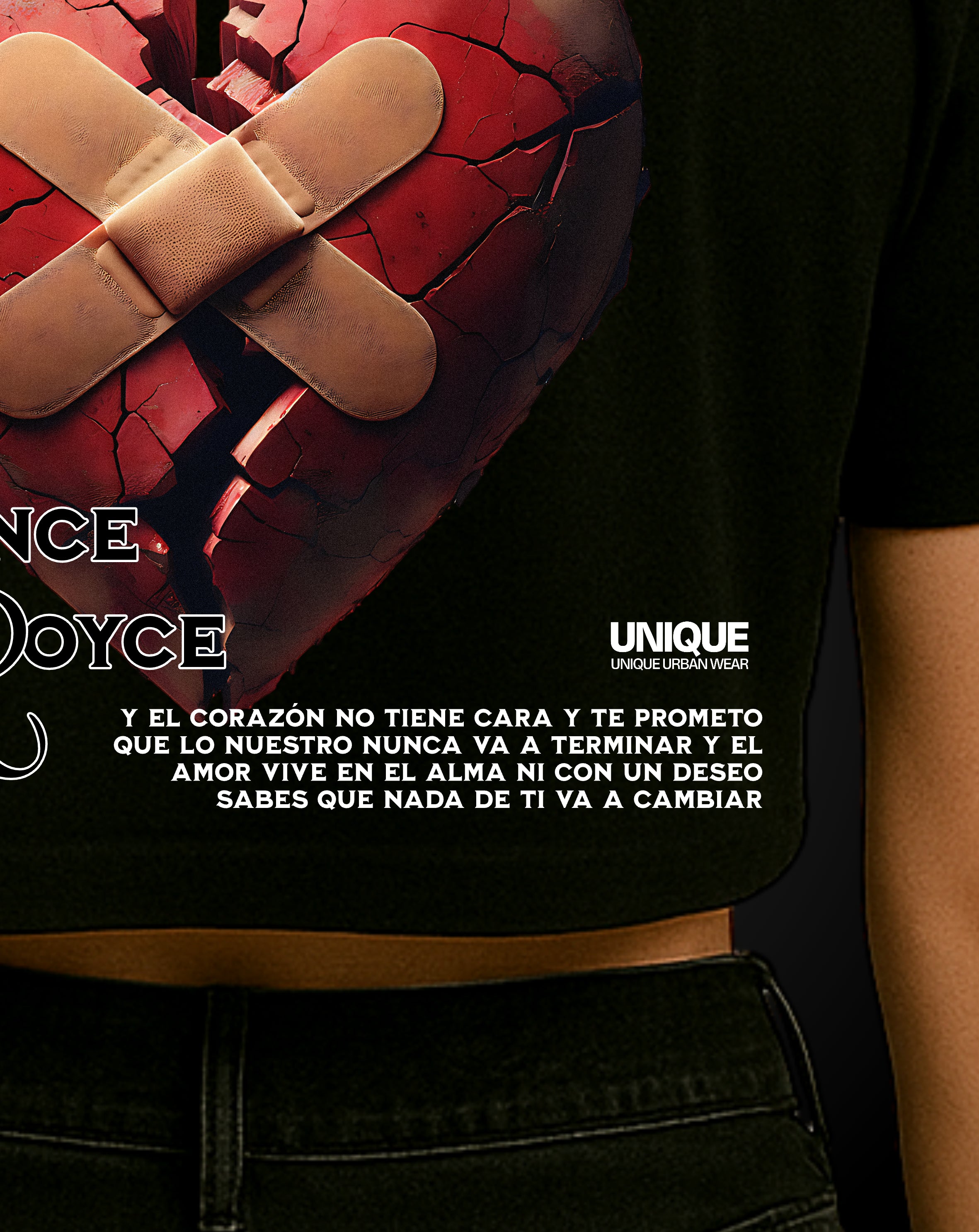 T-shirt Crop Corazon sin Cara